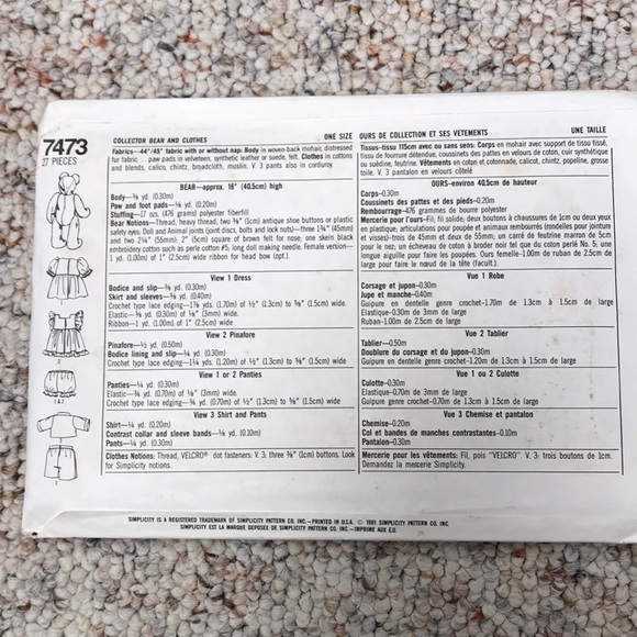 Lot of four vintage stuffed animal patterns - Picture 3 of 9